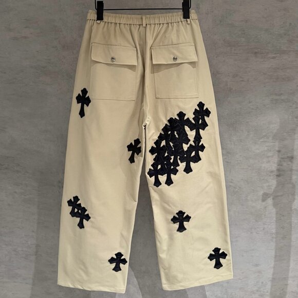 Chrome Hearts Khaki Suede Cross Casual Pants - Picture 1 of 9